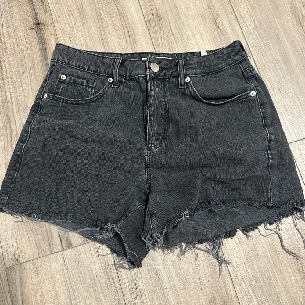 Garage Black Jean Shorts High-Waisted Distressed